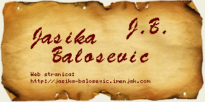 Jasika Balošević vizit kartica